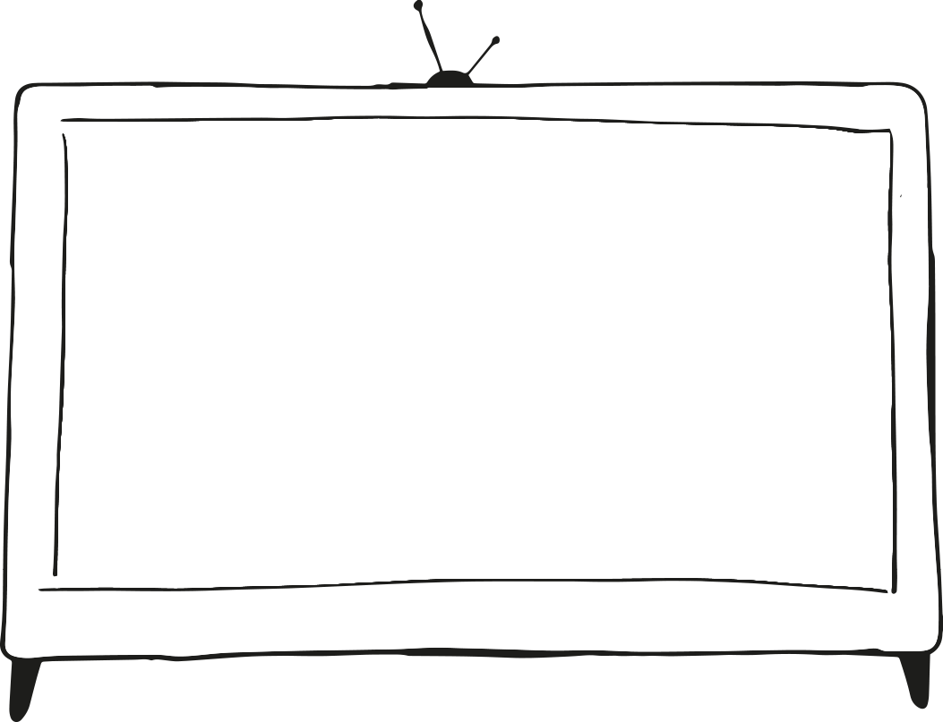 illustrated outline of a television set